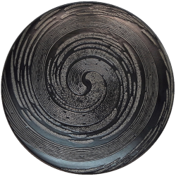 Assiette plate Spirale noire 27cm